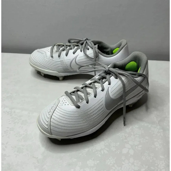 NIKE LUNARLON DRAGON PRO WOMEN'S SOFTBALL CLEATS WHITE GRAY SZ 7 - Picture 4 of 13